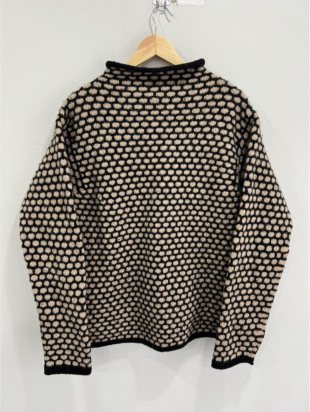 Vintage J.crew Roll Neck Sweater Dot Pattern Knit turtleneck
